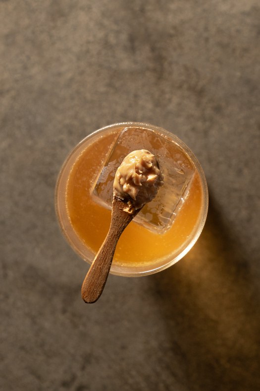A cocktail seen from above