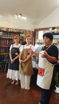 Local producers talking through coconut processing